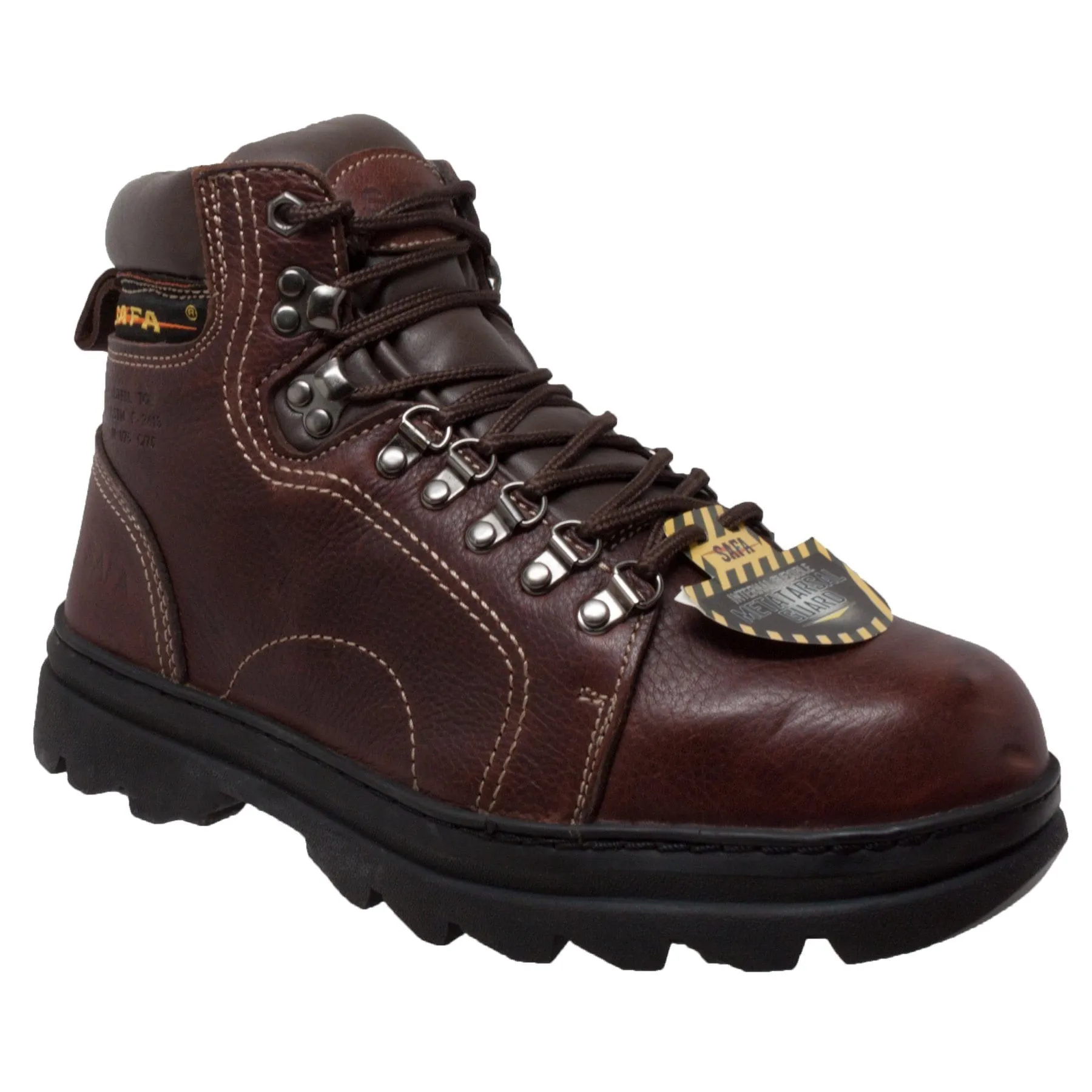 AdTec Men's 6" Full-Grain Tumbled Leather Internal Metatarsal Guard Steel Toe Hiker