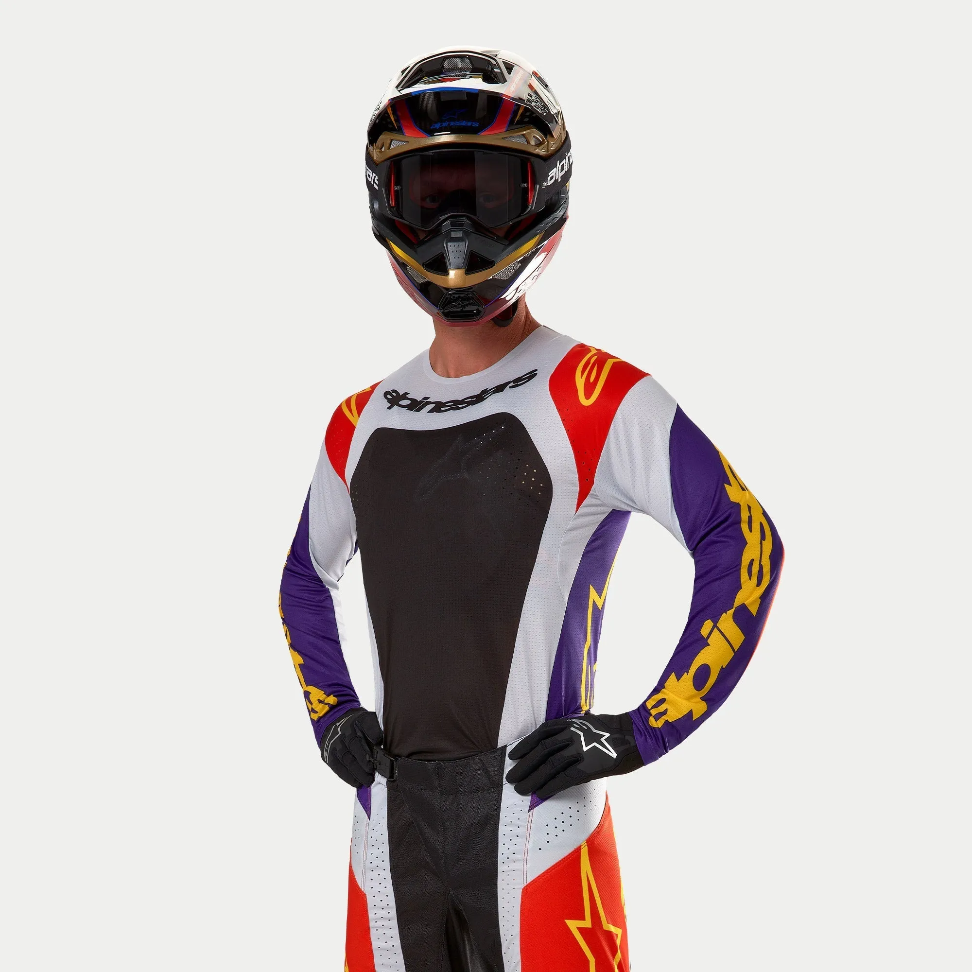 ALPINESTARS 2024 TECHSTAR OCURI JERSEY - HOT ORANGE PURPLE BLACK