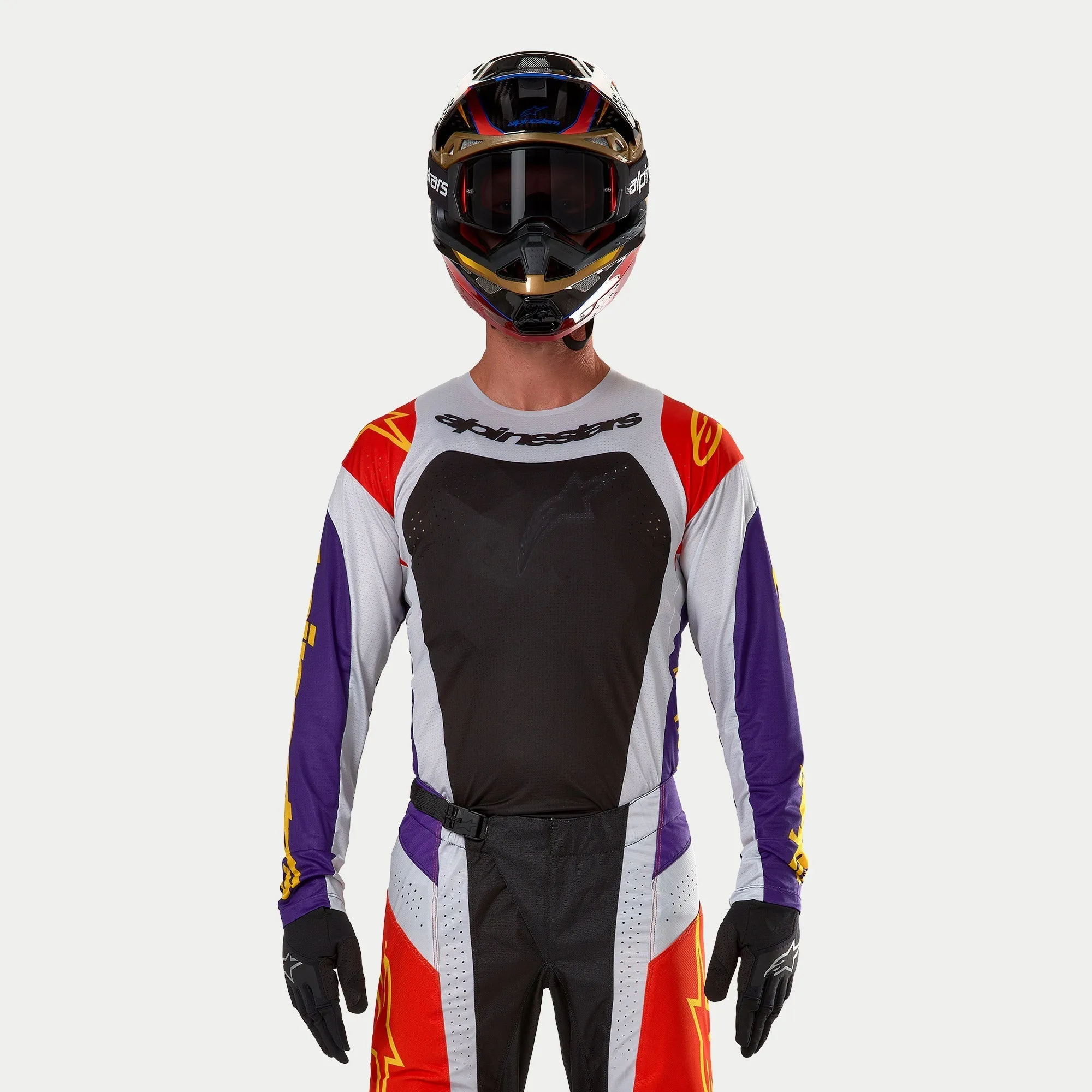 ALPINESTARS 2024 TECHSTAR OCURI JERSEY - HOT ORANGE PURPLE BLACK