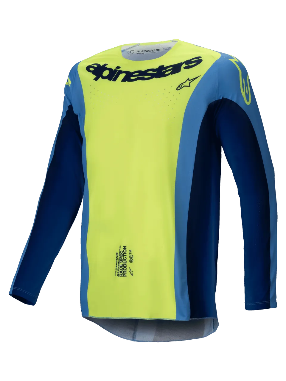 ALPINESTARS 2025 TECHSTAR MELT JERSEY - FLURO YELLOW BLUE