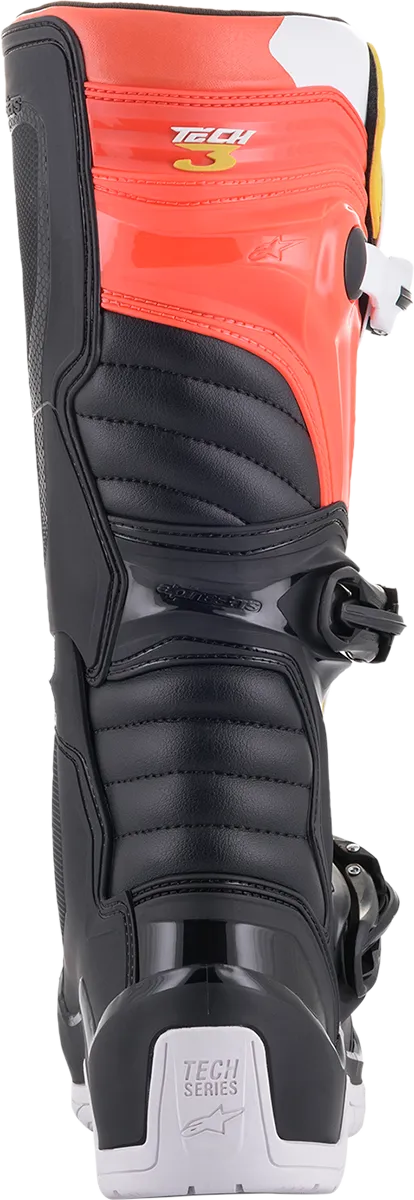 ALPINESTARS Tech 3 Boots Black/White/ Red/Fluo Yellow Sz 08 2013018-1238-8
