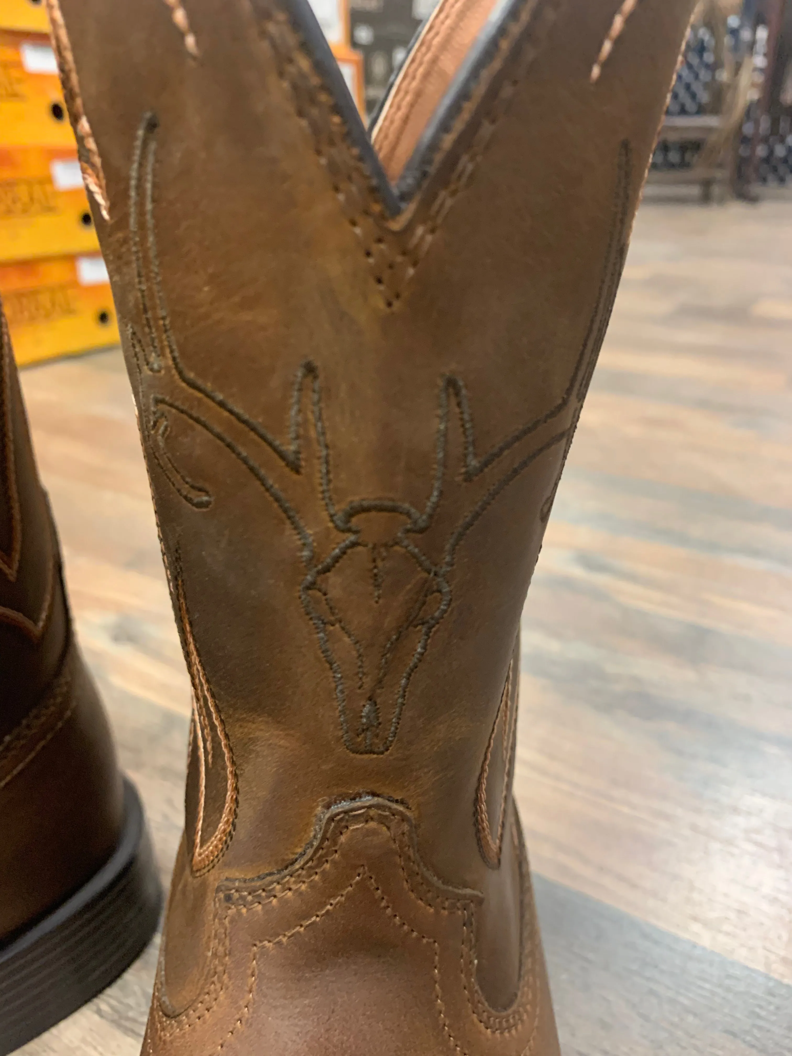 Ariat Men's Sport Outdoor Deer Skull Distressed Brown Boots