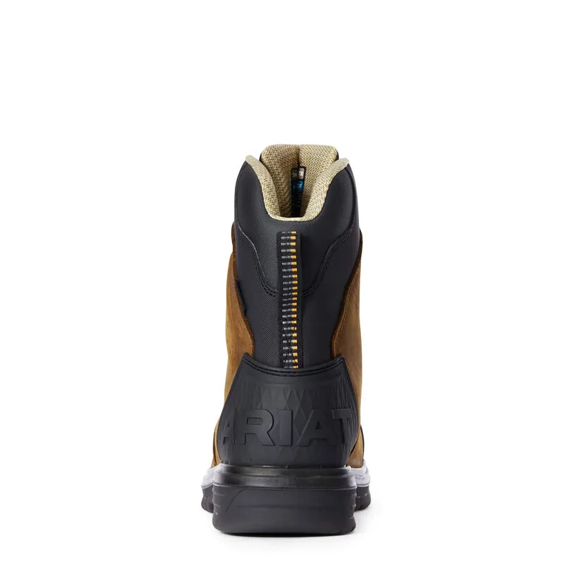 Ariat Mens Turbo Outlaw 8" CSA Waterproof  Carbon Toe Work Boots - Barley Brown