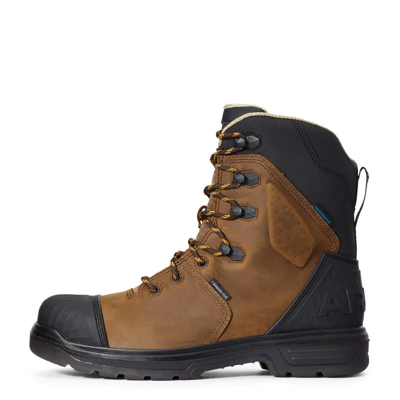 Ariat Mens Turbo Outlaw 8" CSA Waterproof  Carbon Toe Work Boots - Barley Brown