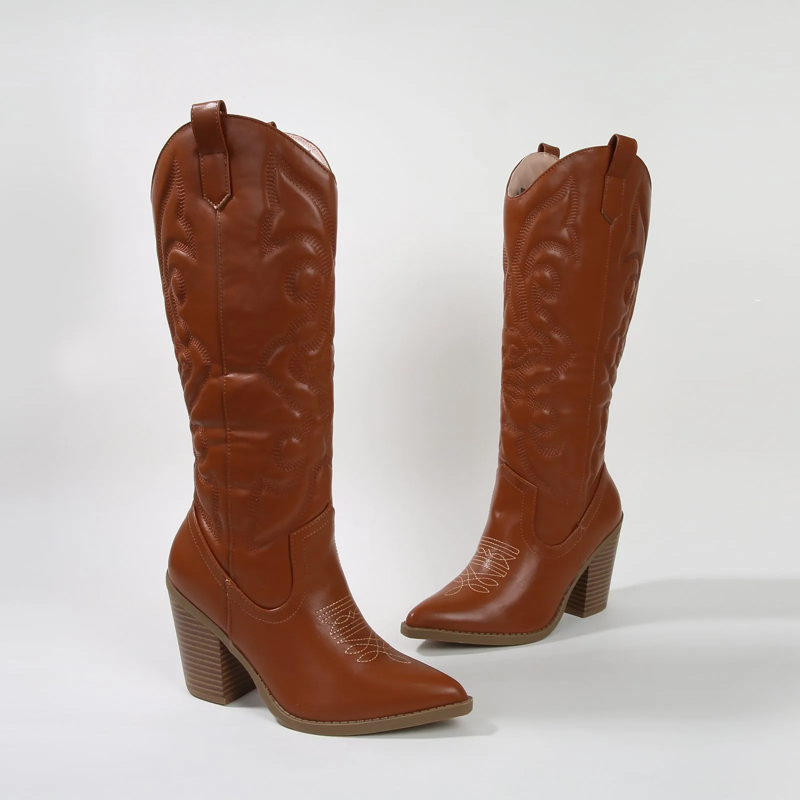 Arizona Faux Leather Cowboy Western Boots