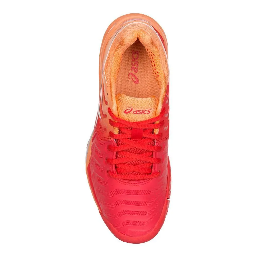 ASICS Womens Gel-Resolution 7 Tennis Shoe, Red Alert/Silver, Size 7