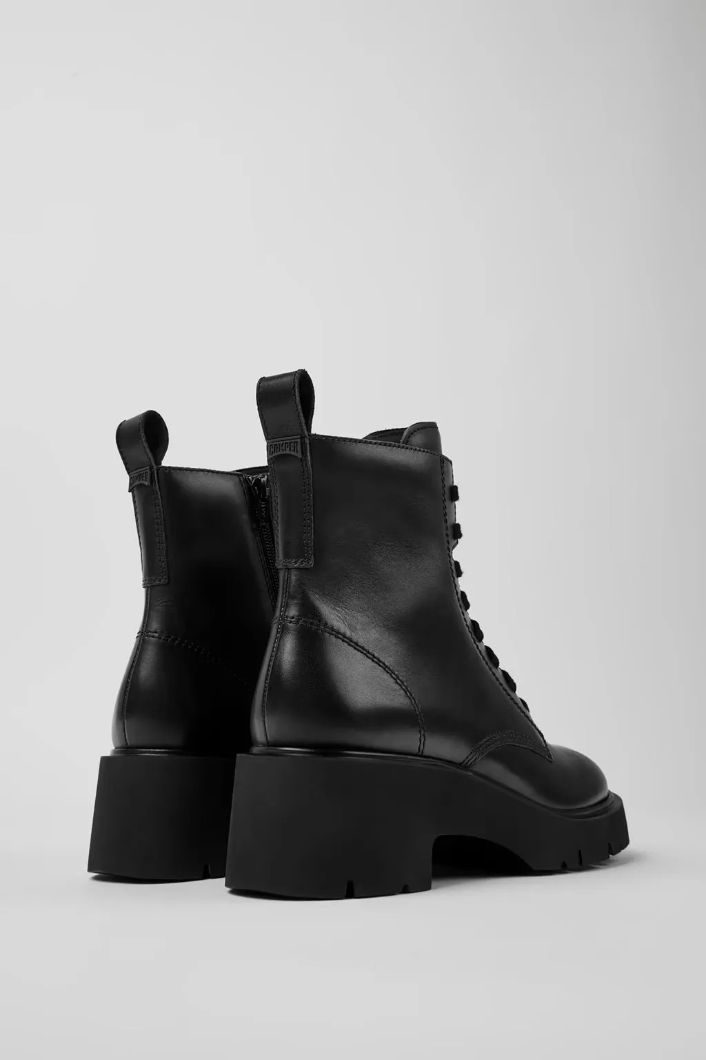Camper Women's K400577 Milah Leather Ankle Boots Black