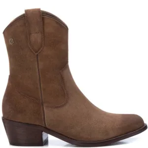 Carmela Taupe Suede Low Heel Cowboy Boots