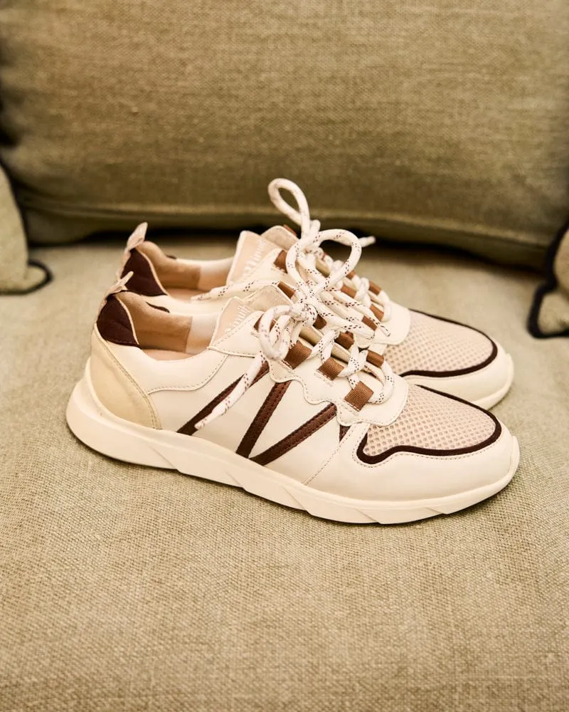 Chamois Recycled Vegan Leather Sneakers | Cappuccino