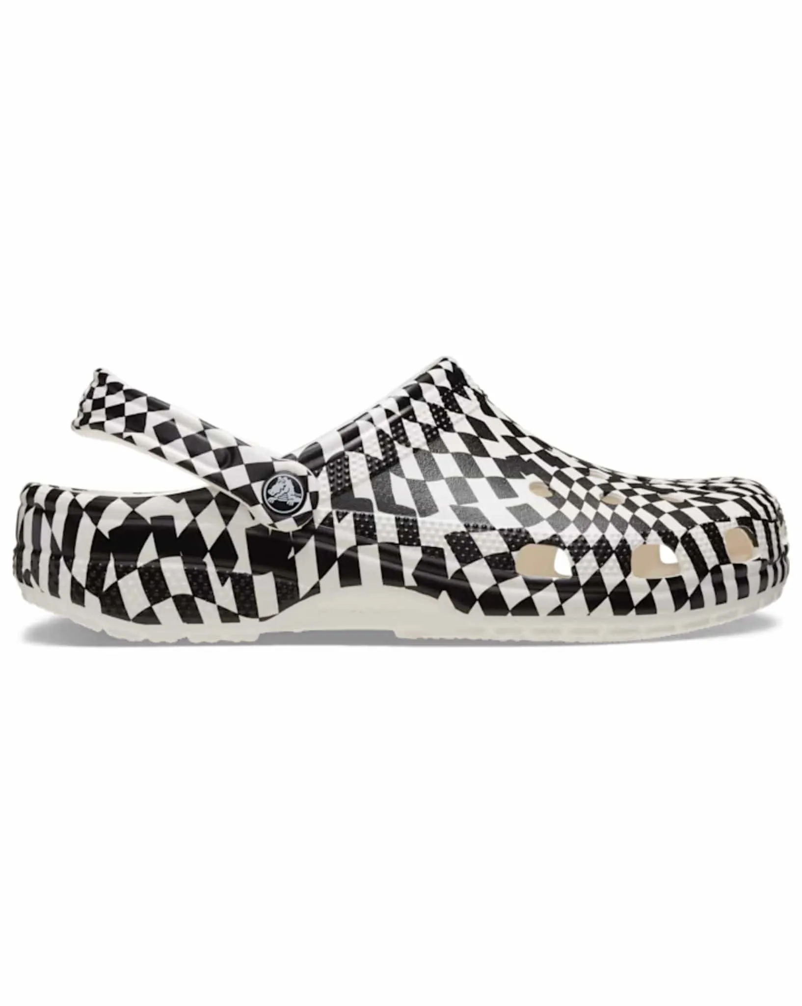 Classic Warped Checker Clog - White I Black