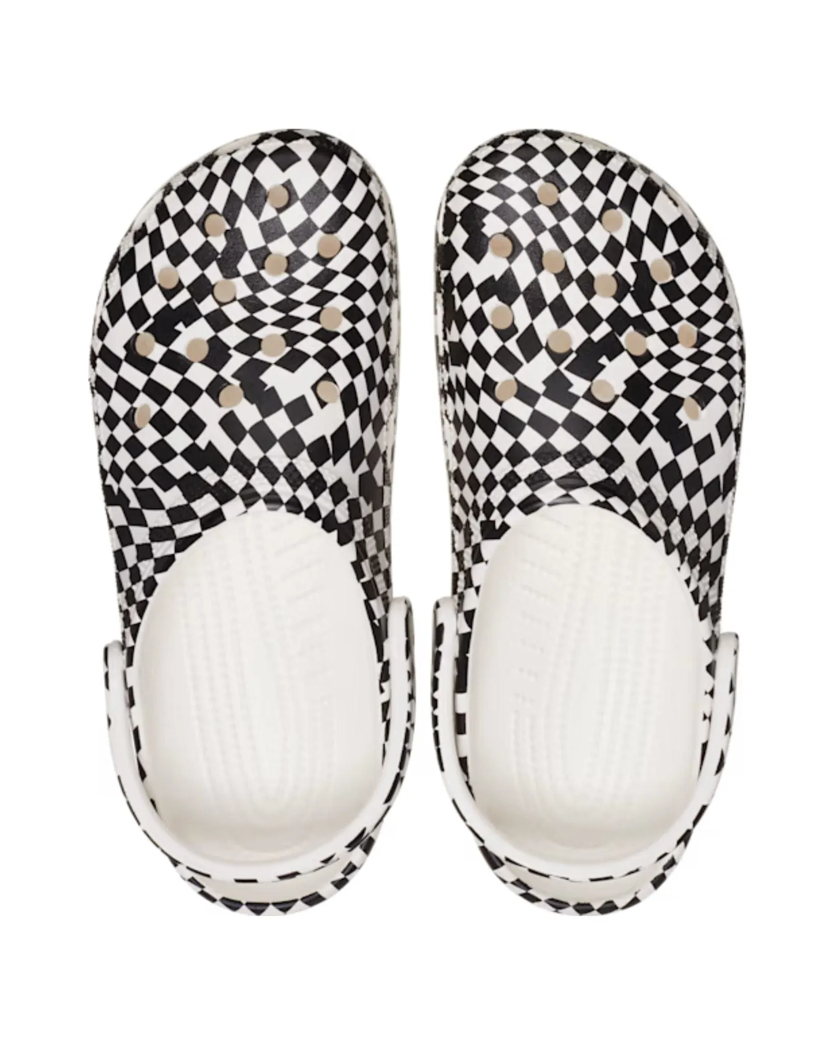 Classic Warped Checker Clog - White I Black