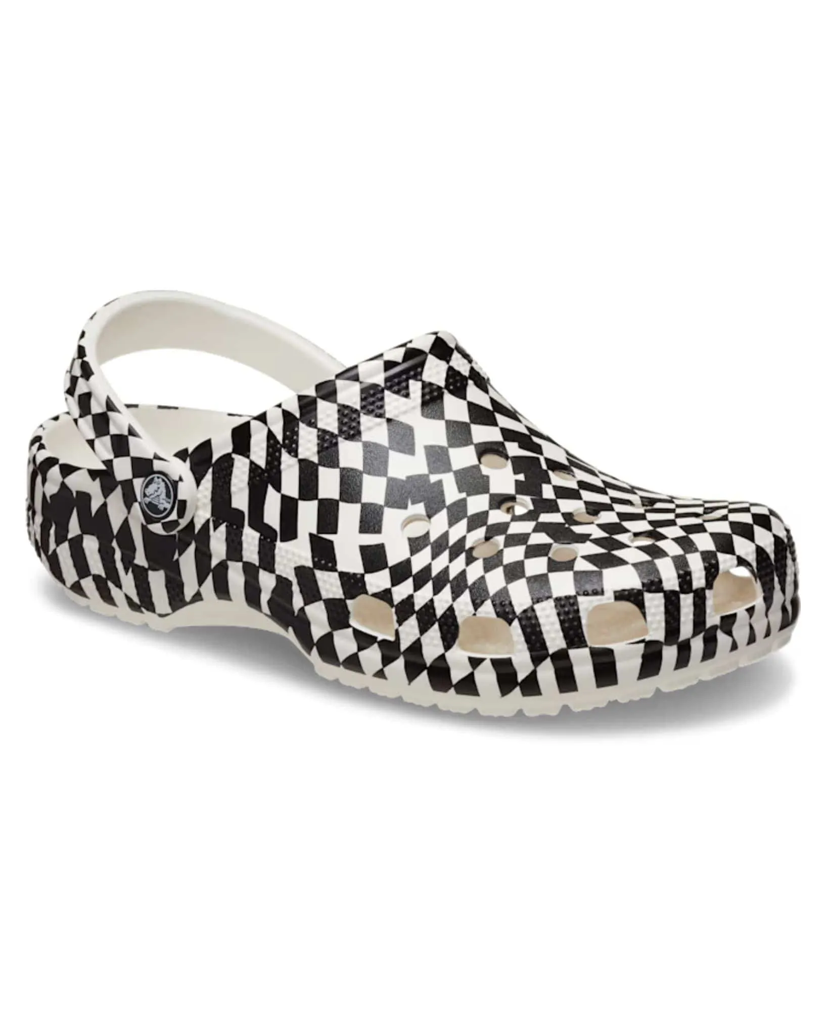 Classic Warped Checker Clog - White I Black
