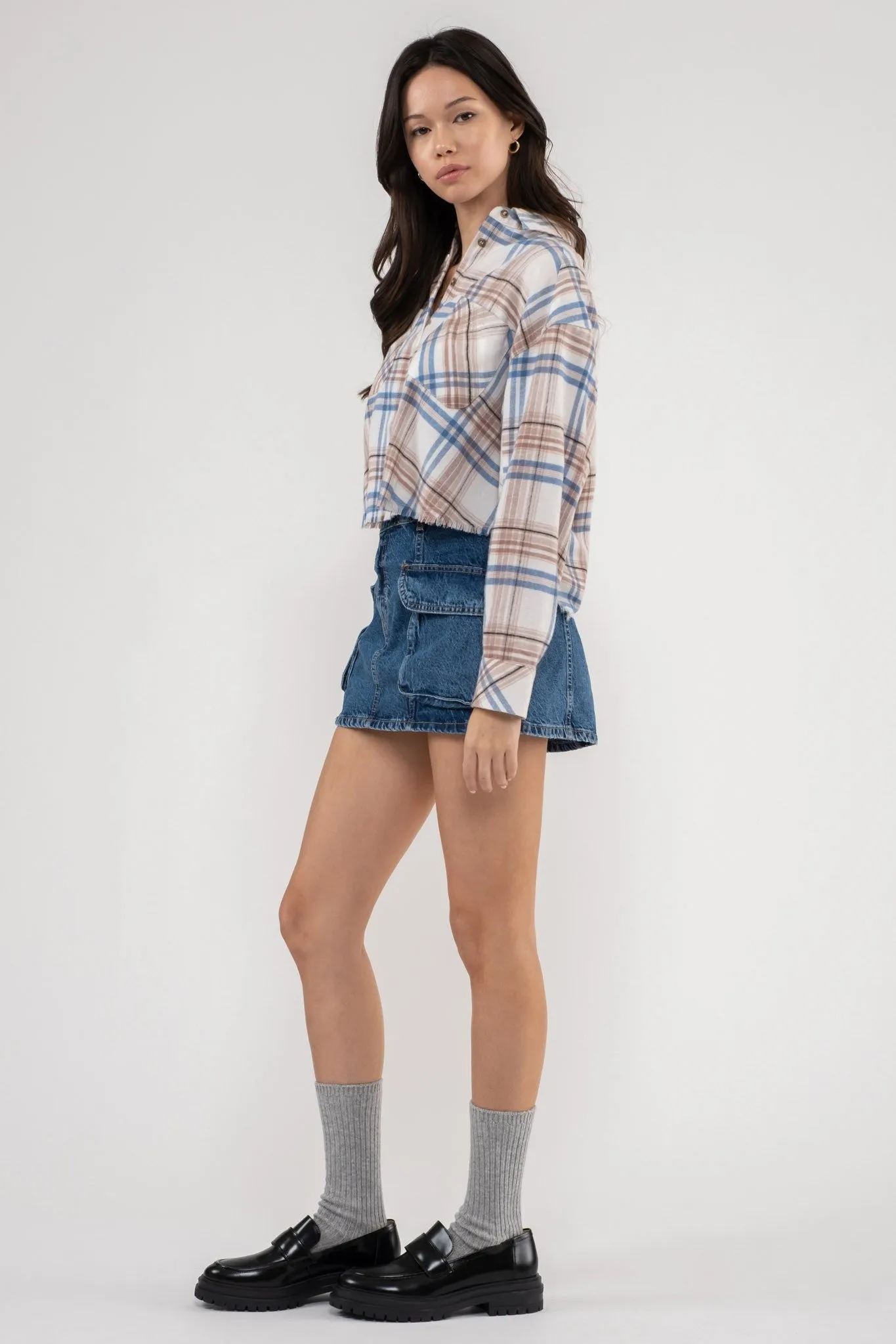 Cory Cropped Plaid Shirt