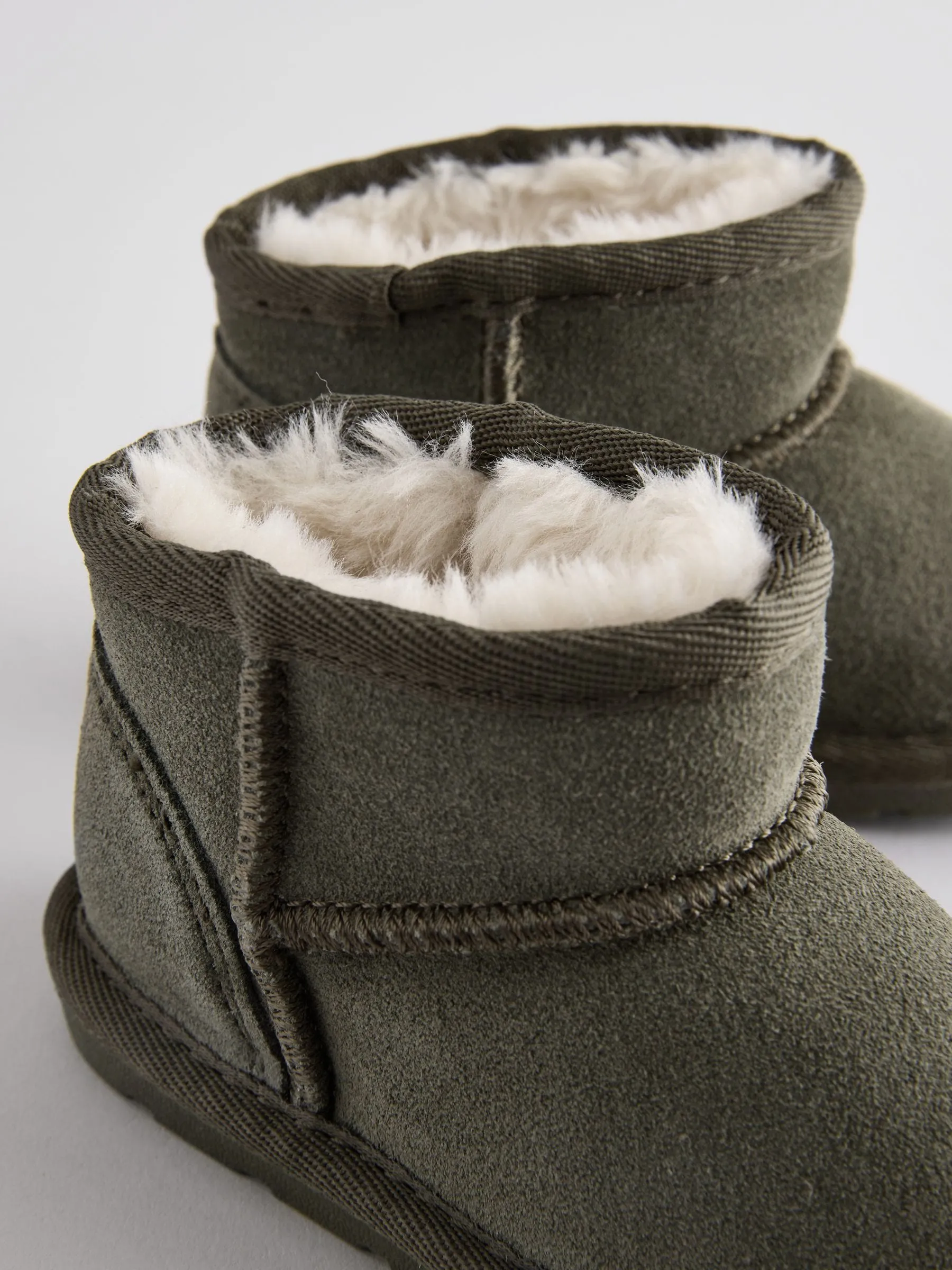 Green Warm Lined Suede Boots