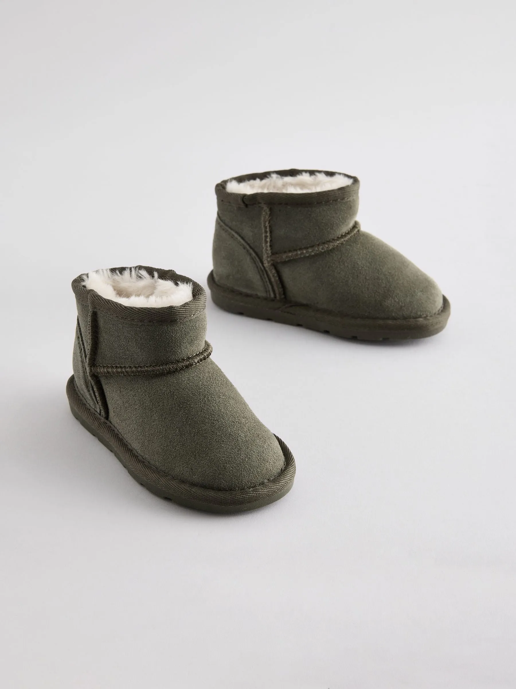 Green Warm Lined Suede Boots