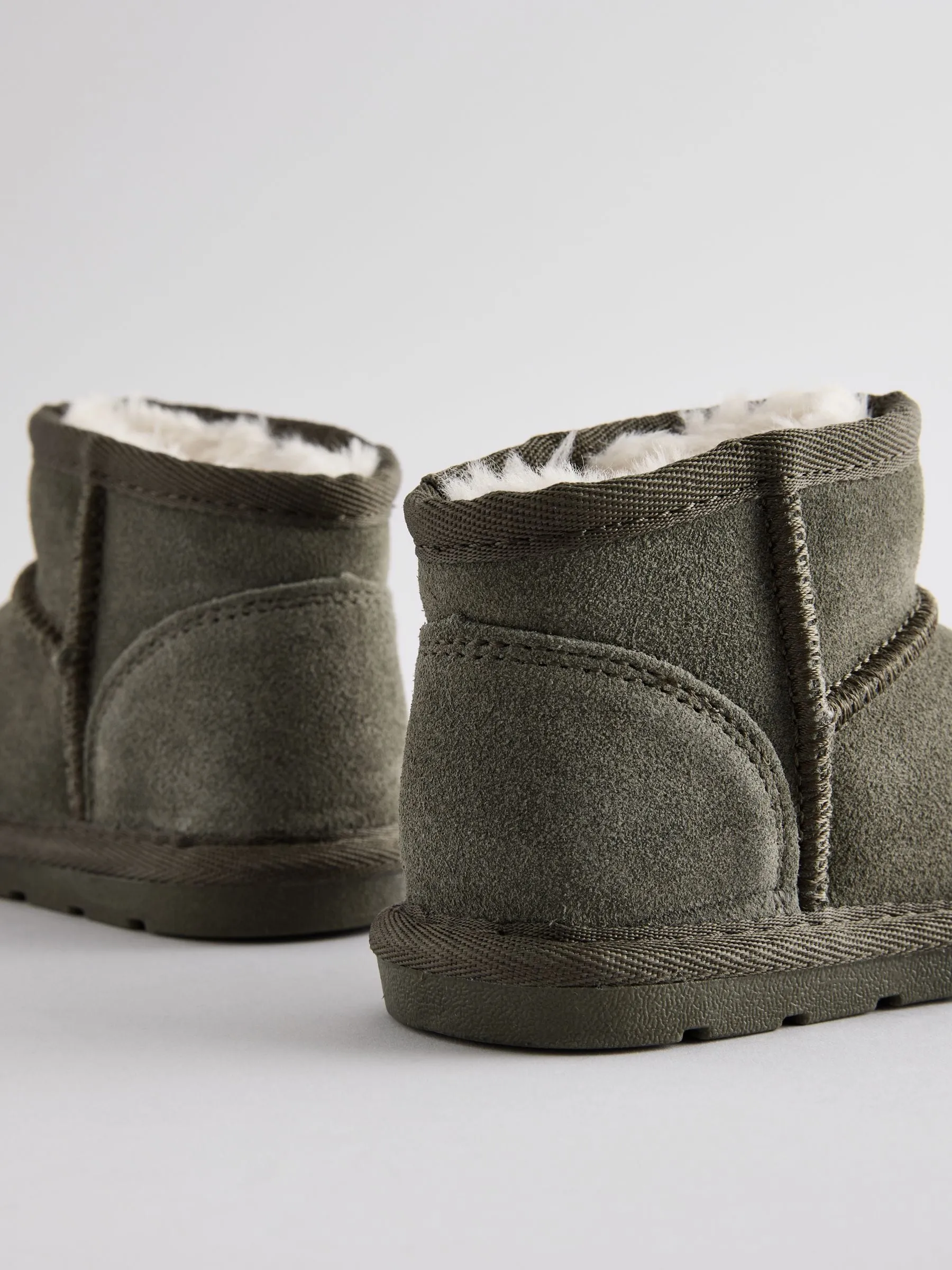Green Warm Lined Suede Boots