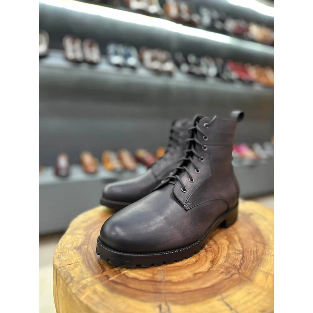 Grey Combat Boots   Lightweight Soles