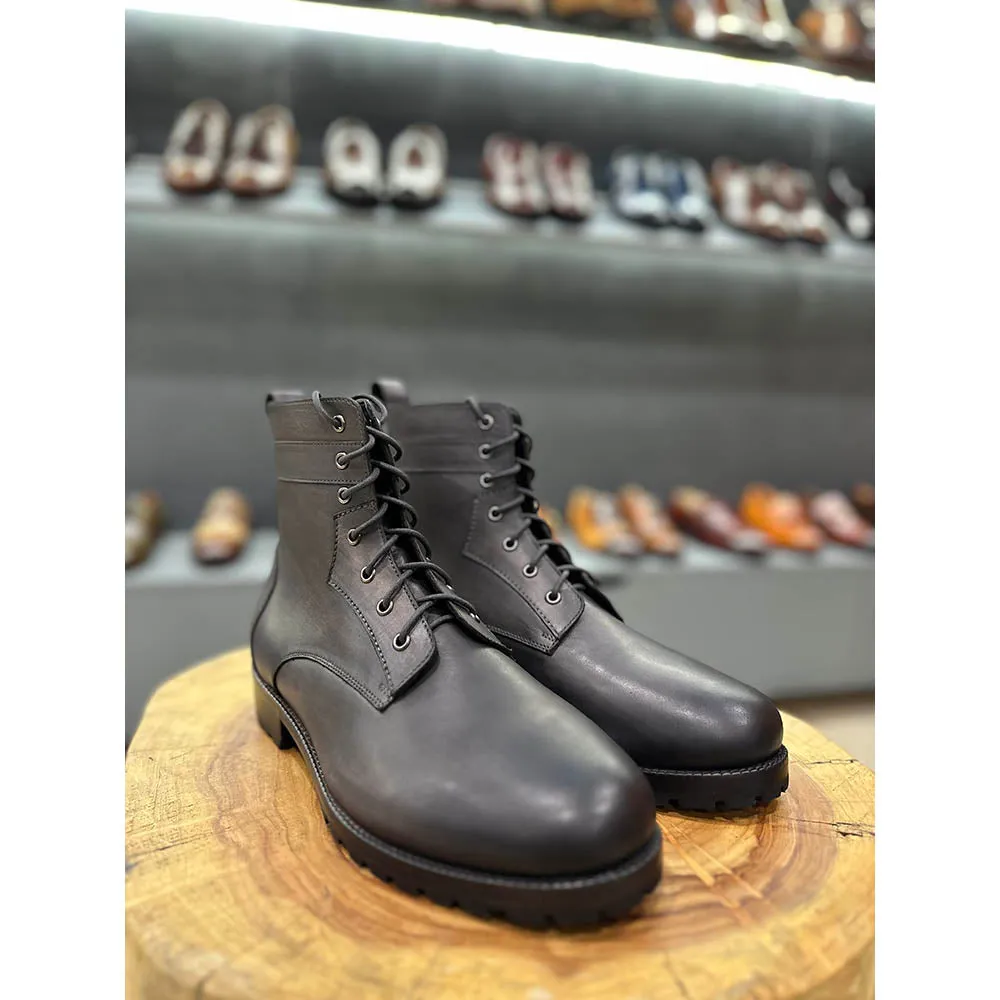 Grey Combat Boots   Lightweight Soles