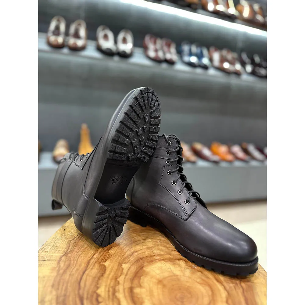 Grey Combat Boots   Lightweight Soles