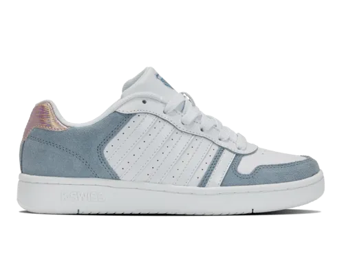 K-Swiss Women's Court Palisades White Ashley Blue Iridescent Shoes