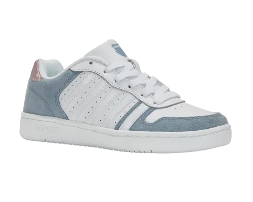 K-Swiss Women's Court Palisades White Ashley Blue Iridescent Shoes