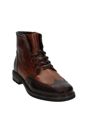 Marcello I Leather Ankle Boots - Dark Brown/Cognac