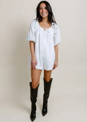 Marilyn Eyelet Romper - White