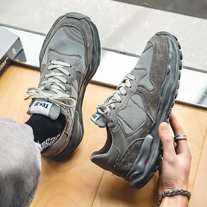 Men's Durable Cushioned Suede & Mesh Trainers
