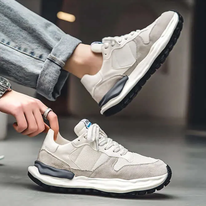 Men's Durable Cushioned Suede & Mesh Trainers