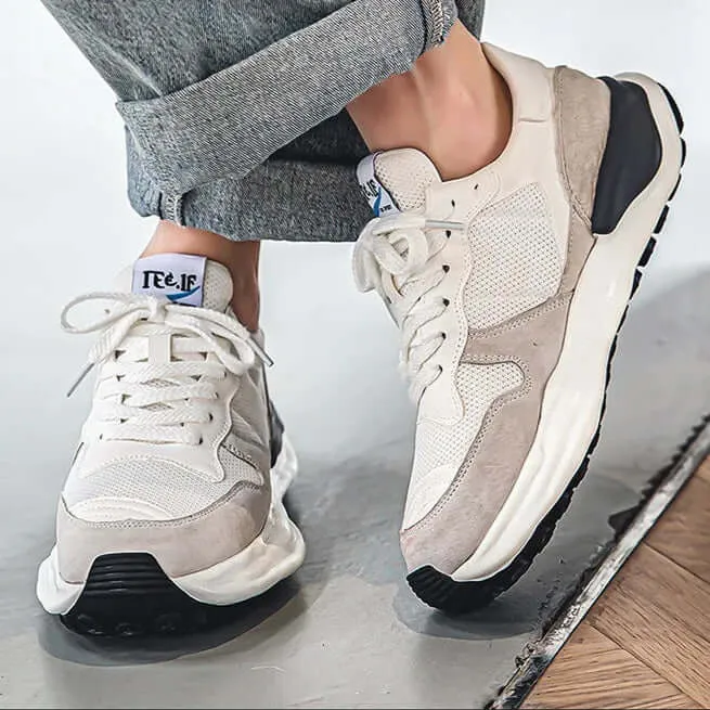 Men's Durable Cushioned Suede & Mesh Trainers