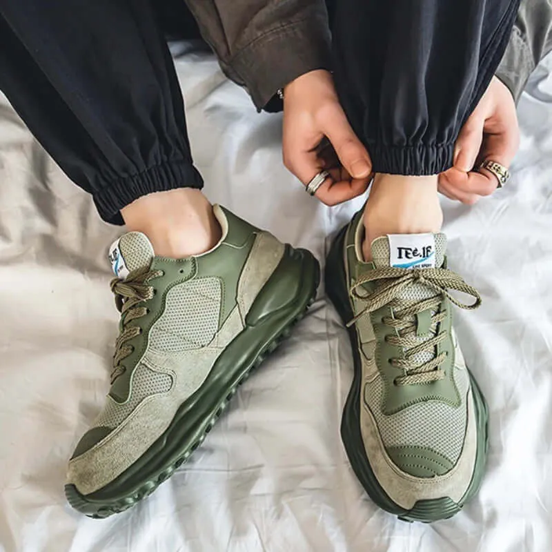 Men's Durable Cushioned Suede & Mesh Trainers