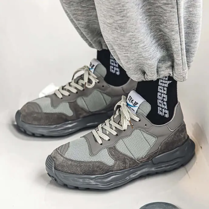 Men's Durable Cushioned Suede & Mesh Trainers