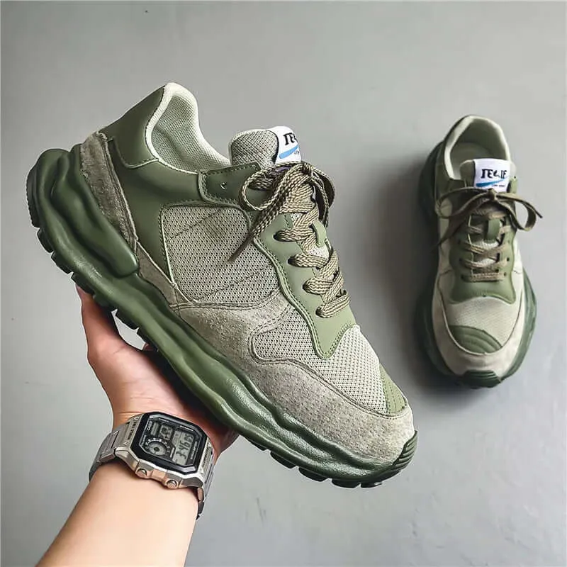 Men's Durable Cushioned Suede & Mesh Trainers