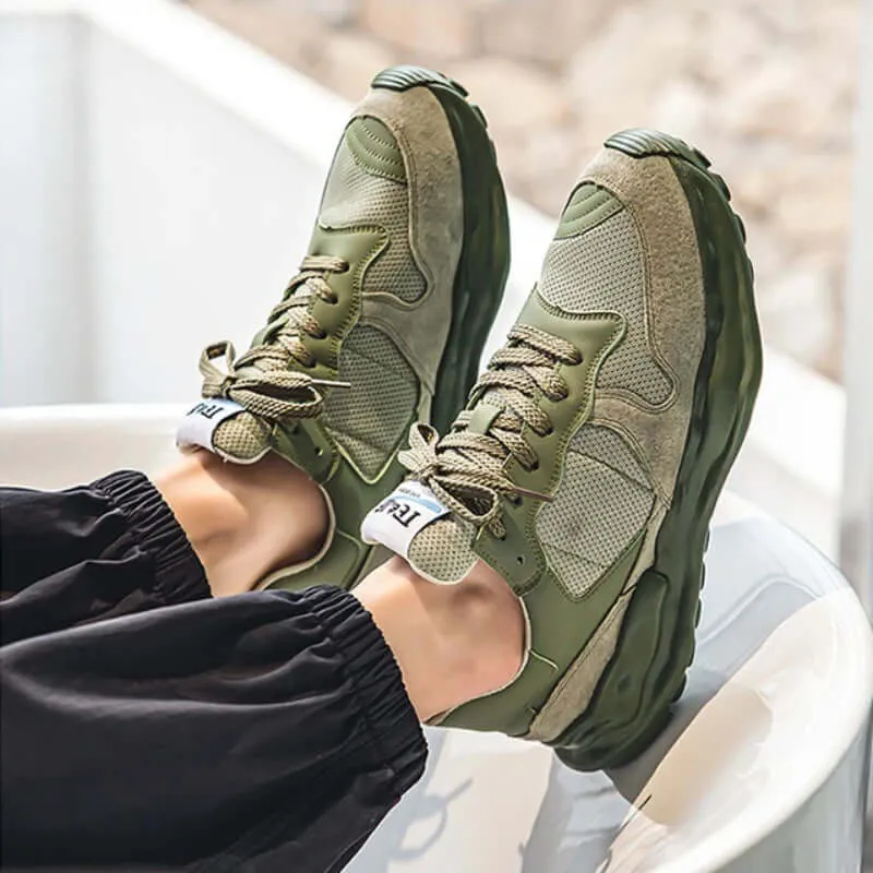 Men's Durable Cushioned Suede & Mesh Trainers