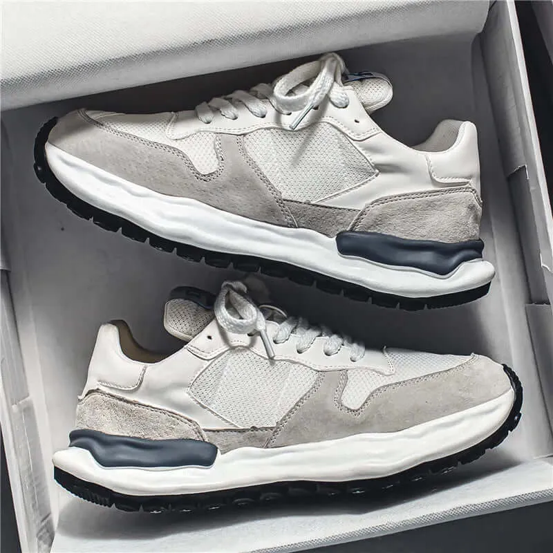 Men's Durable Cushioned Suede & Mesh Trainers