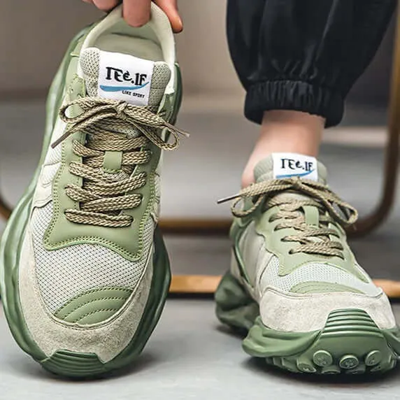 Men's Durable Cushioned Suede & Mesh Trainers