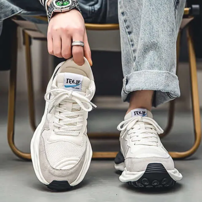 Men's Durable Cushioned Suede & Mesh Trainers