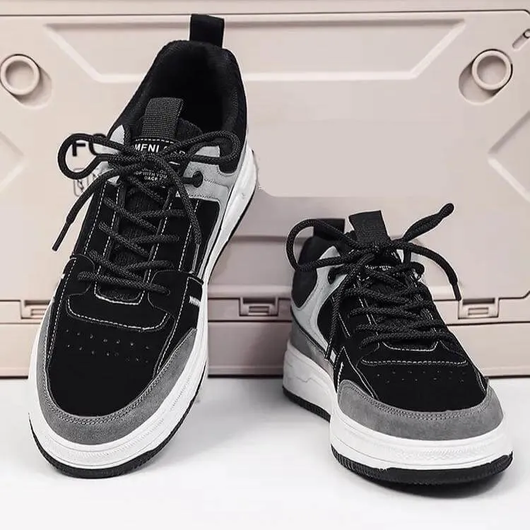 Patch Suede Lace-Up Trainers