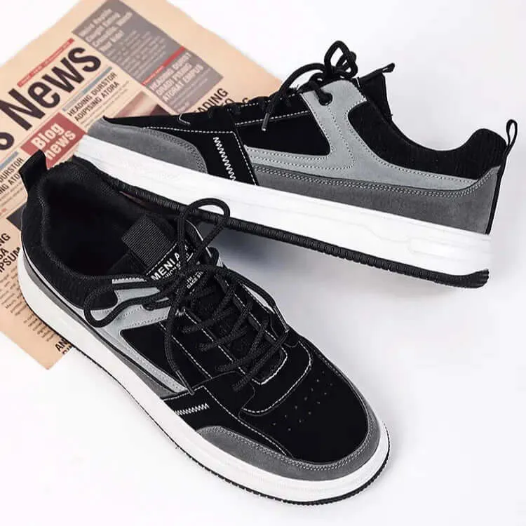 Patch Suede Lace-Up Trainers