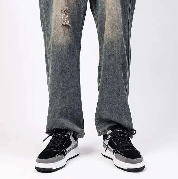 Patch Suede Lace-Up Trainers