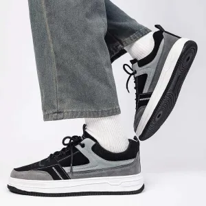 Patch Suede Lace-Up Trainers