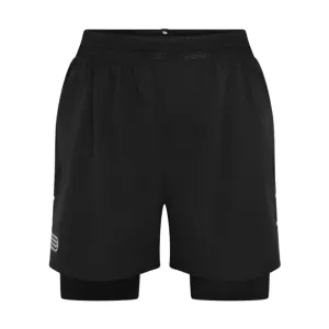 Pressio Men's Elite 2 in 1 Short in Black/Silver SS24