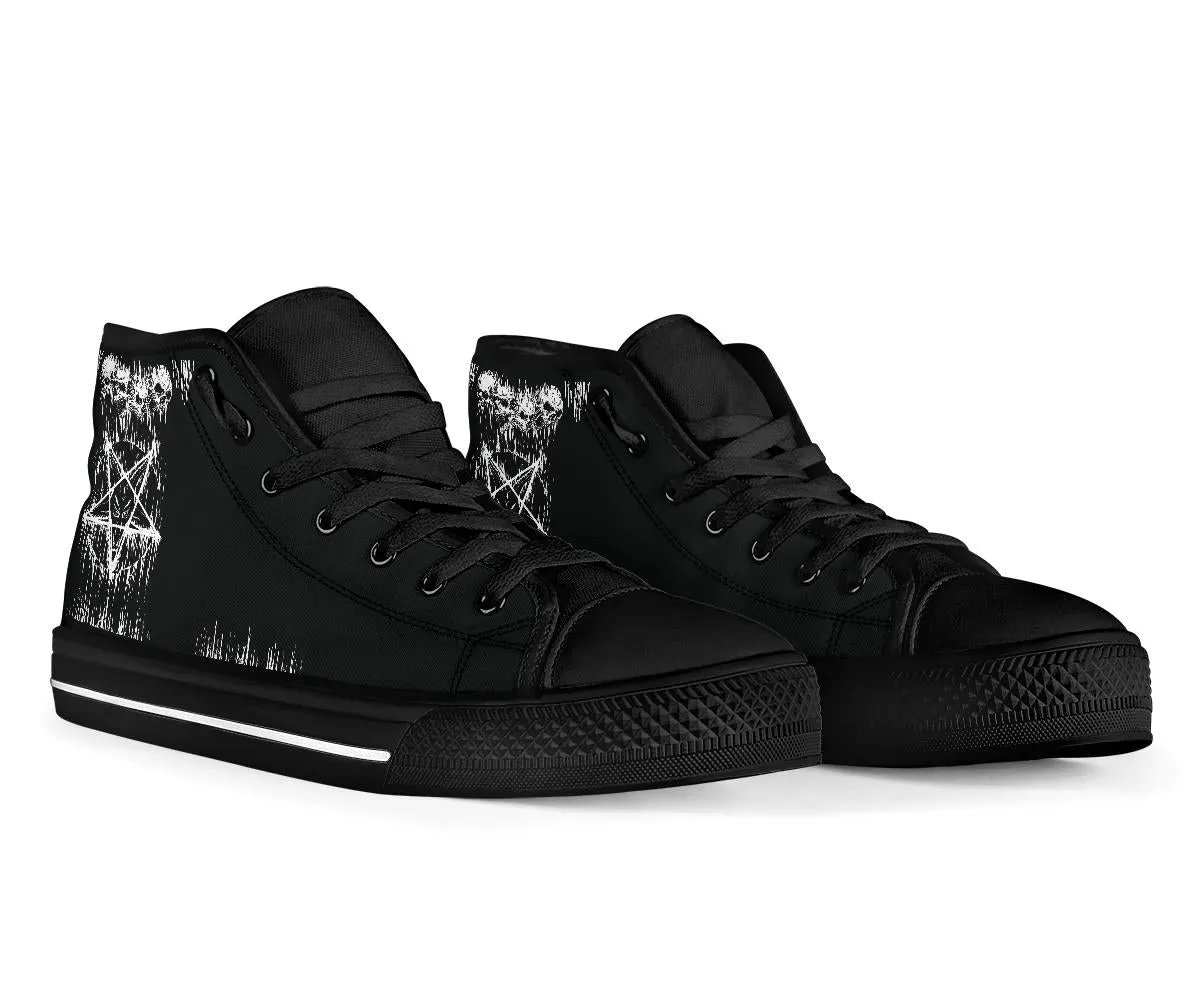 Satanic Skull Melting Inverted Pentagram High Tops Express line Version