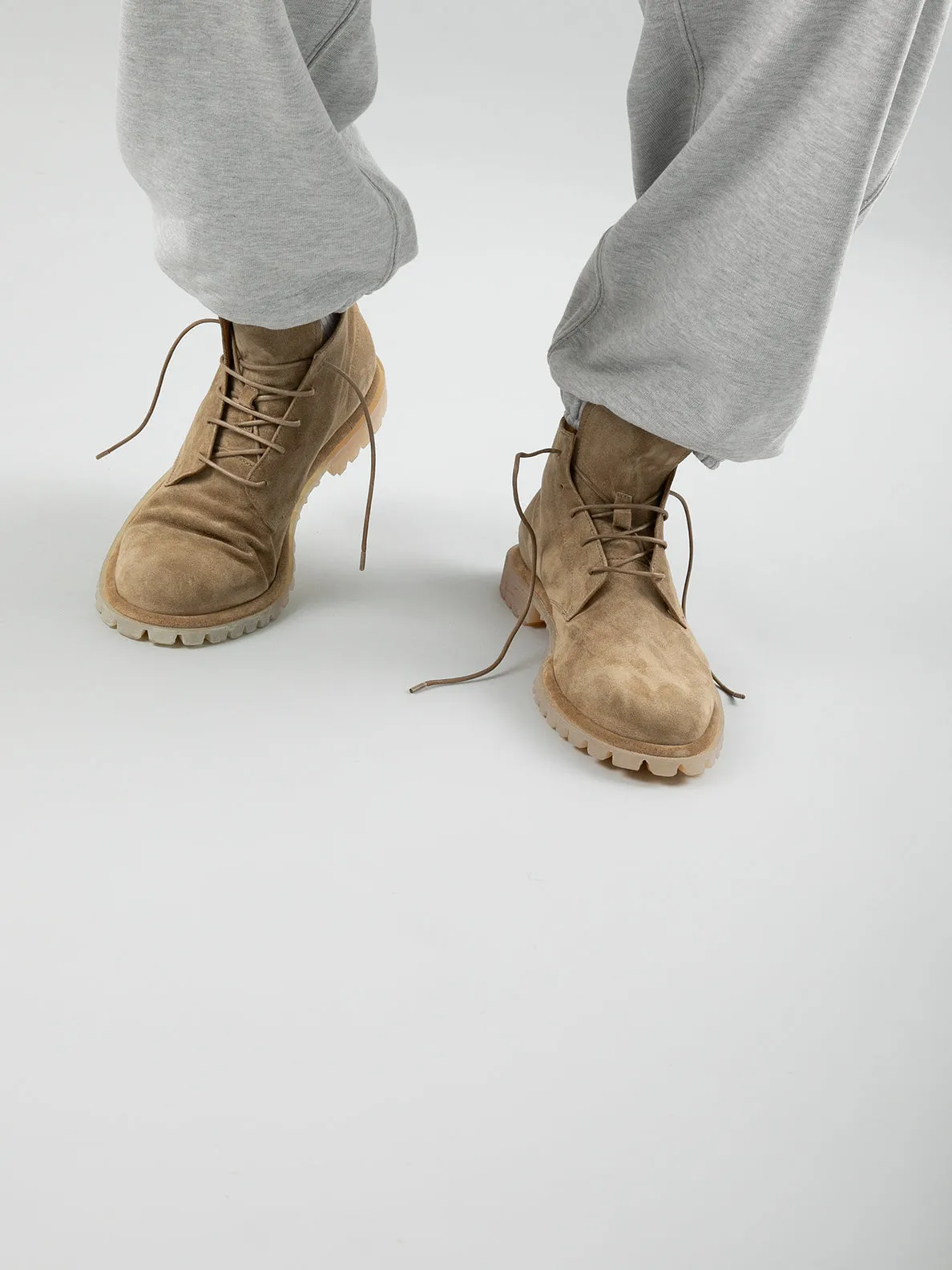SPECTACULAR 002 - Grey Suede Lace-Up Boots