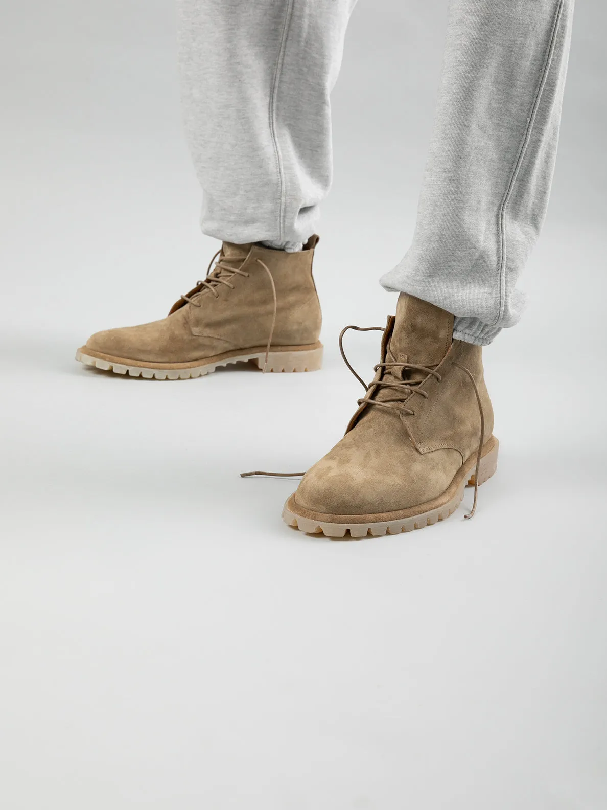 SPECTACULAR 002 - Grey Suede Lace-Up Boots