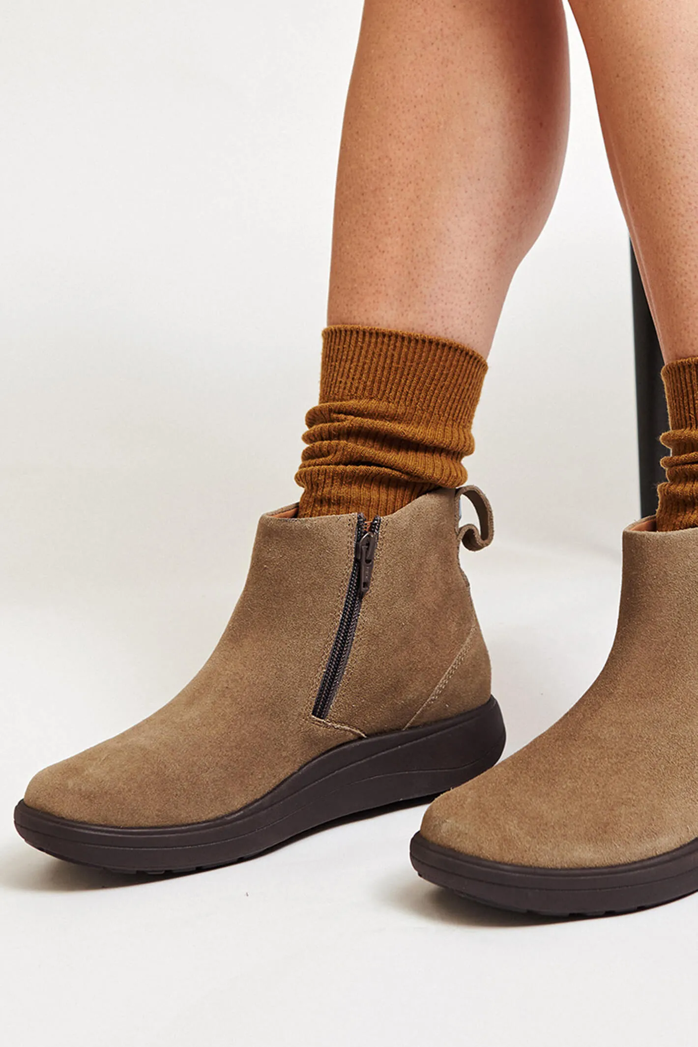 Strive Bamford II Boots Taupe Zip Up Leather