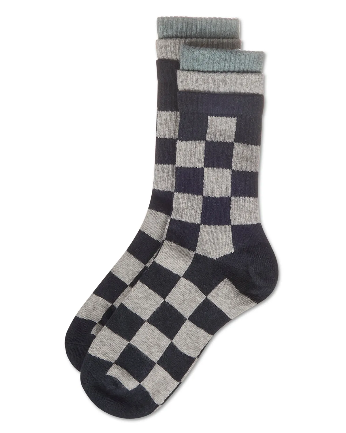 Women's Checkmate Triple Cuff Crew Socks