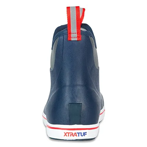 Xtratuf 22733-NVY-110 Performance Series 6" Men’s Full Rubber Ankle Deck Boots, Navy & Red (22733)