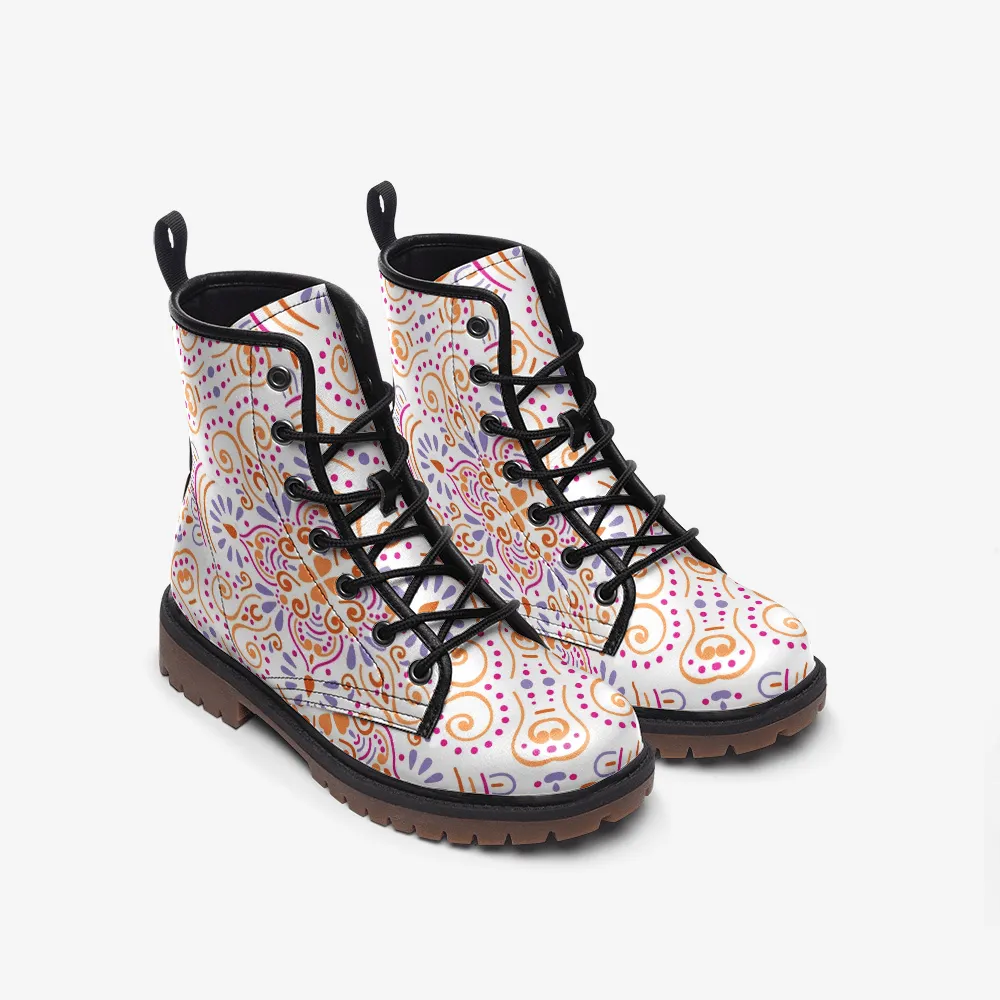 Yellow Mandala Casual Leather Lightweight boots MT